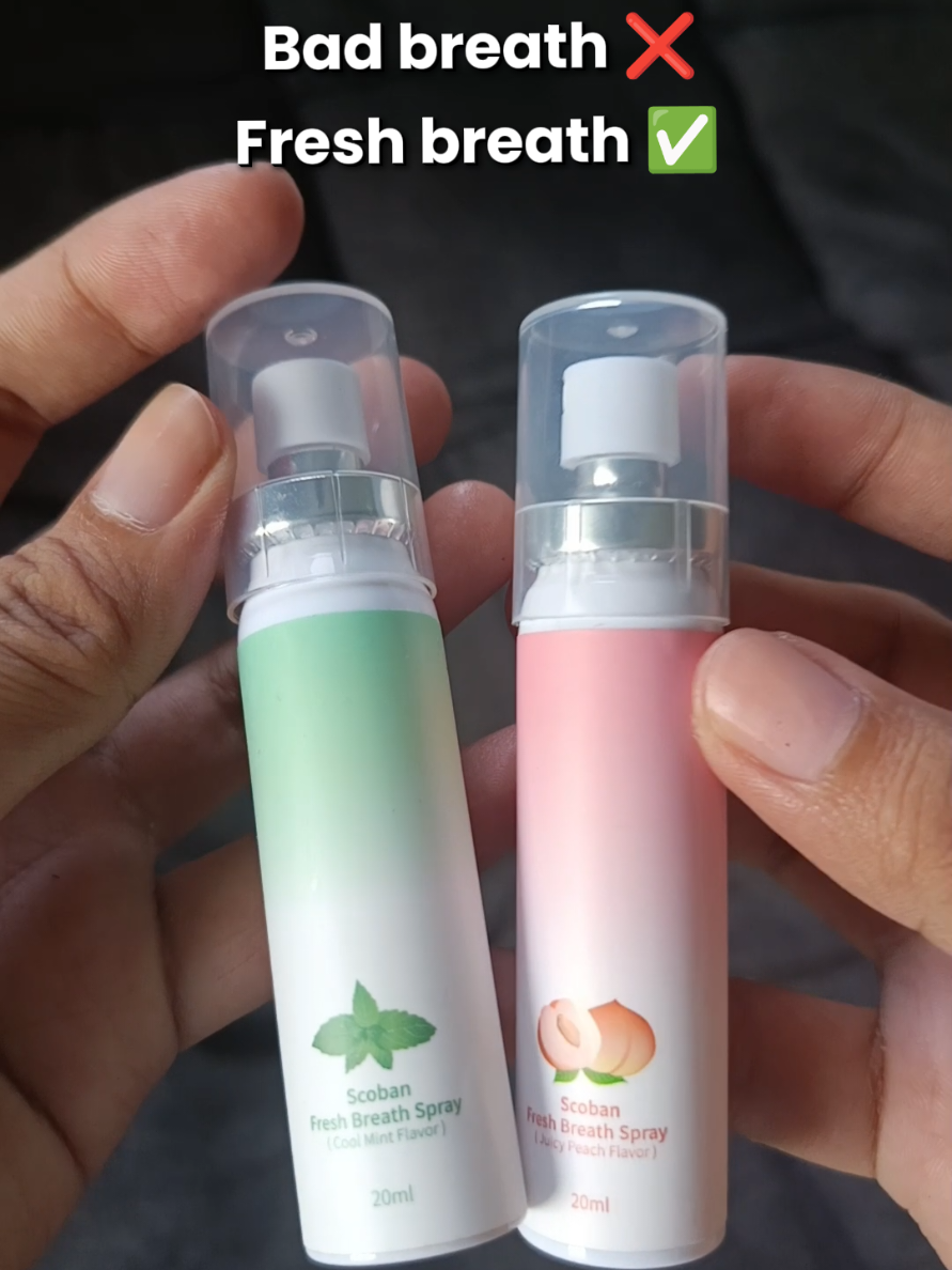 Bad breath ❌  Fresh breath ✅ #scoban #freshbreathspray #mouthspray #oralhygiene 