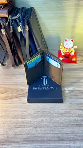 Ví da nam mini, da bò sáp nhập khẩu cao cấp, kích thước 8x10cm #vidanam #bopdanam #vidanamcaocap #namkhangstore 
