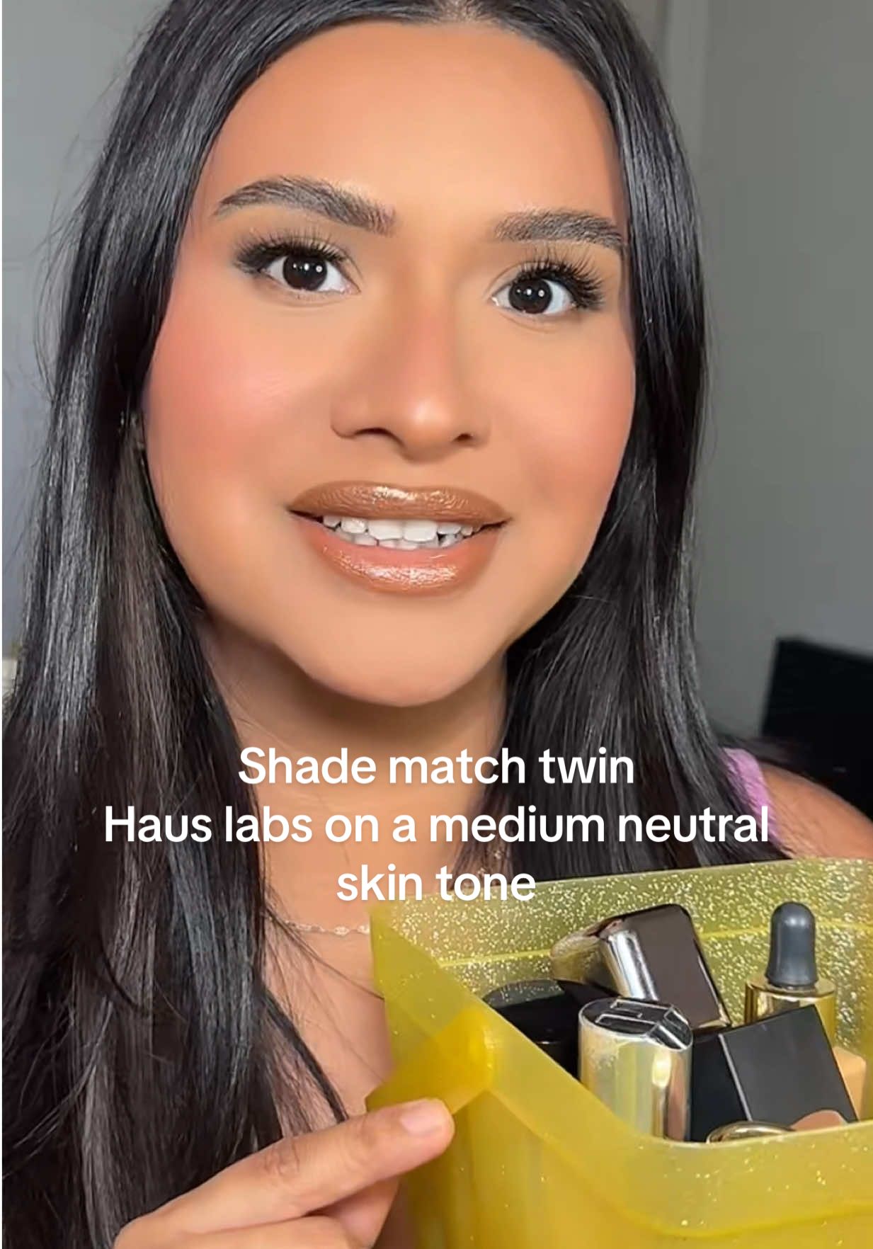 @Haus Labs by Lady Gaga shade match twin 🩷☁️ in depth application of shade 300 #foundations #shadematchtwin #makeup #grwm #tanskinmakeup #makeupswatches #fullglam #makeuptransformation #hauslabsfoundation 