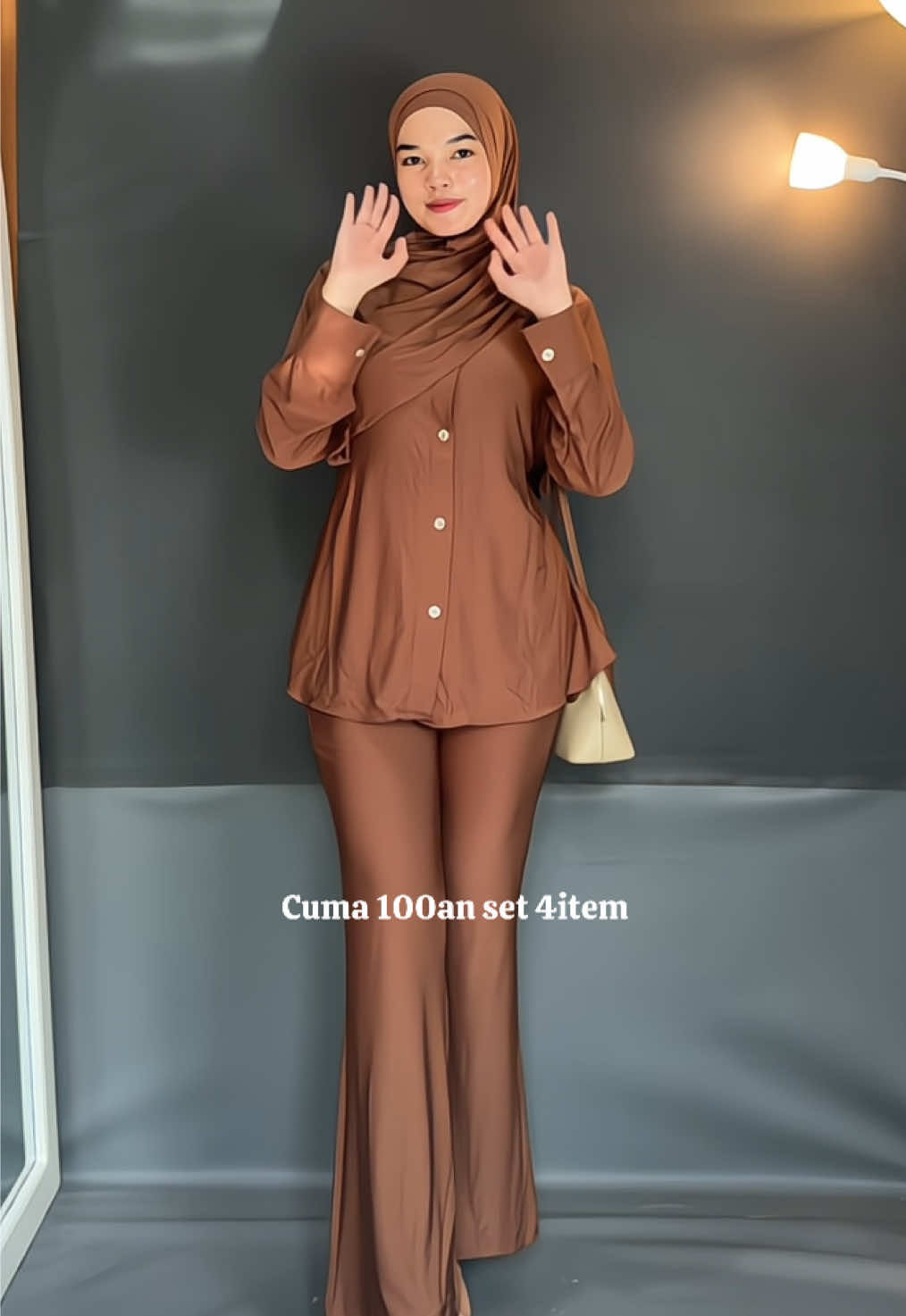 Atasan kemeja celana cutbray,phasmina plus innernya😍 #setelanwanita #oneset #outfit #outfitideas #kekinian 
