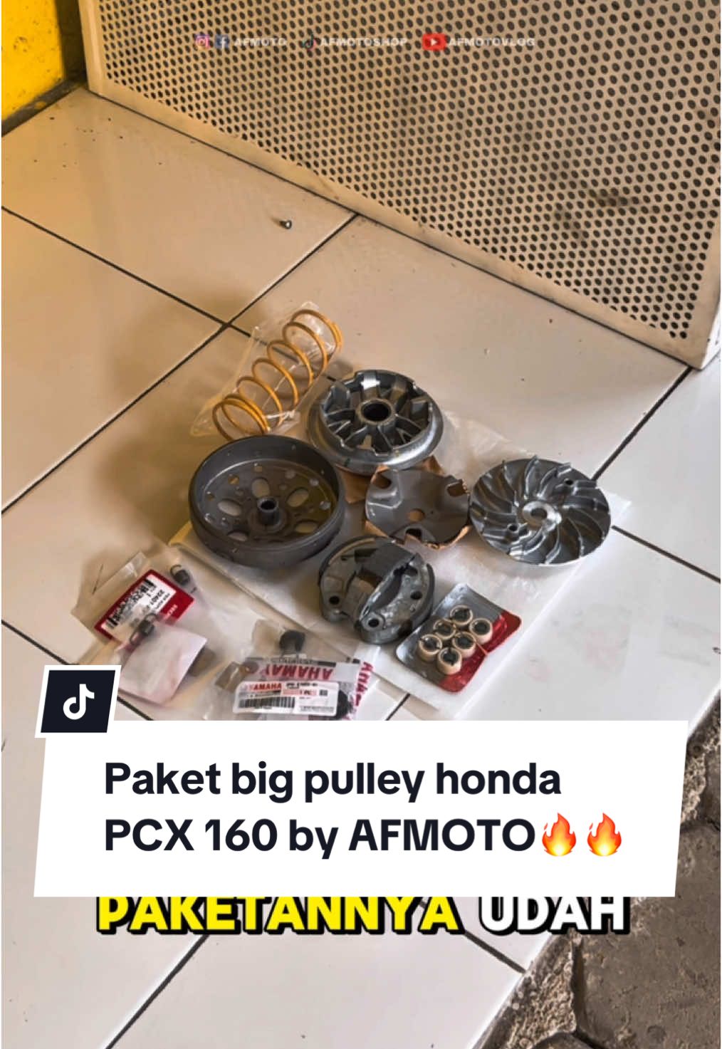 Akselerasi motor honda PCX 160 kalian kurang bertenaga? mimin rekomendasikan pakai paketan big pulley by AFMOTO🔥🔥🔥 #afmoto #afmotoshop #afmotokeren 