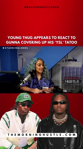 Who's really coming out on top? Gunna covered his YSL tattoo and Young Thug burned the old logo 🔥👀 — the YSL era might really be over. 🥺 . . . . . . . . . . . @starringlorel @radiokingkyle @altonwalkershow