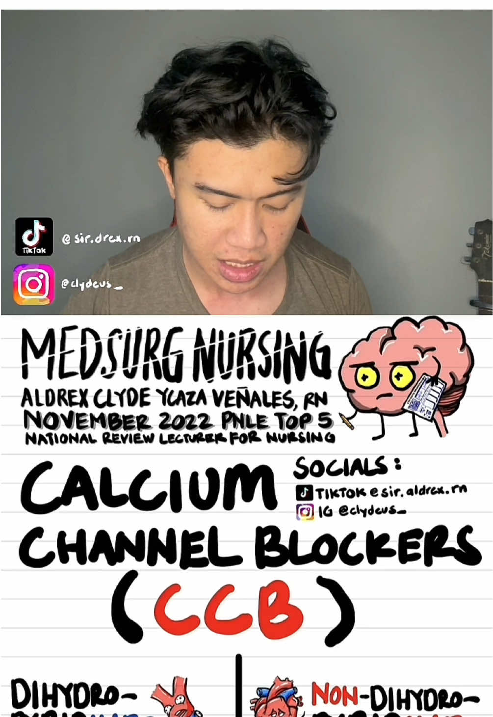 Calcium Channel Blockers made simple! Don’t forget to repost! 🫶🏼 Welcome to our fourth video on our antihypertensives series. Please watch the rest of our antihypertensives videos to gain full context of the topic. 👍🏼 Hi, I am sir Aldrex, your topnotcher-lecturer! Let’s make Med-Surg concepts simple! Follow for more: @clydeus_ on Instagram #fyp #fypシ゚ #nursingstudent #foryou #nle #rn #pnle #nursing #medsurg #review #lecture #nursingreview #medicine #NursingSchool #nursetok #RN2025 #RN #boardexam #hypertension #antihypertensives