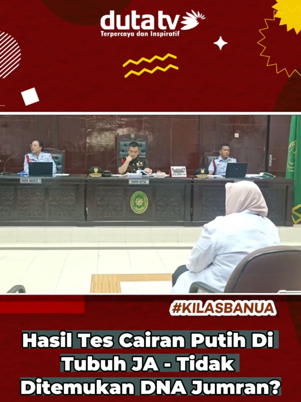 Banjarbaru, Duta TV — Pengadilan Militer I-06 Banjarmasin kembali menggelar sidang lanjutan kasus pembunuhan terhadap seorang wartawati media online berinisial JA, dengan terdakwa seorang anggota TNI Angkatan Laut berpangkat Kelasi Satu Bahari, Jumran, Senin kemarin (19/05/2025). Dalam sidang kali ini, dihadirkan saksi ahli forensik RSUD Ulin, dr. Mia Yulia Fitriani, yang melakukan autopsi terhadap jenazah JA. Sebelumnya, korban sempat diduga meninggal akibat kecelakaan lalu lintas. Ikuti juga perkembangan berita terkini di dutatv.com  #DutaTV #dutatvofficial #dutatvmengabarkan #sidang #hukum #persidangan #autopsi