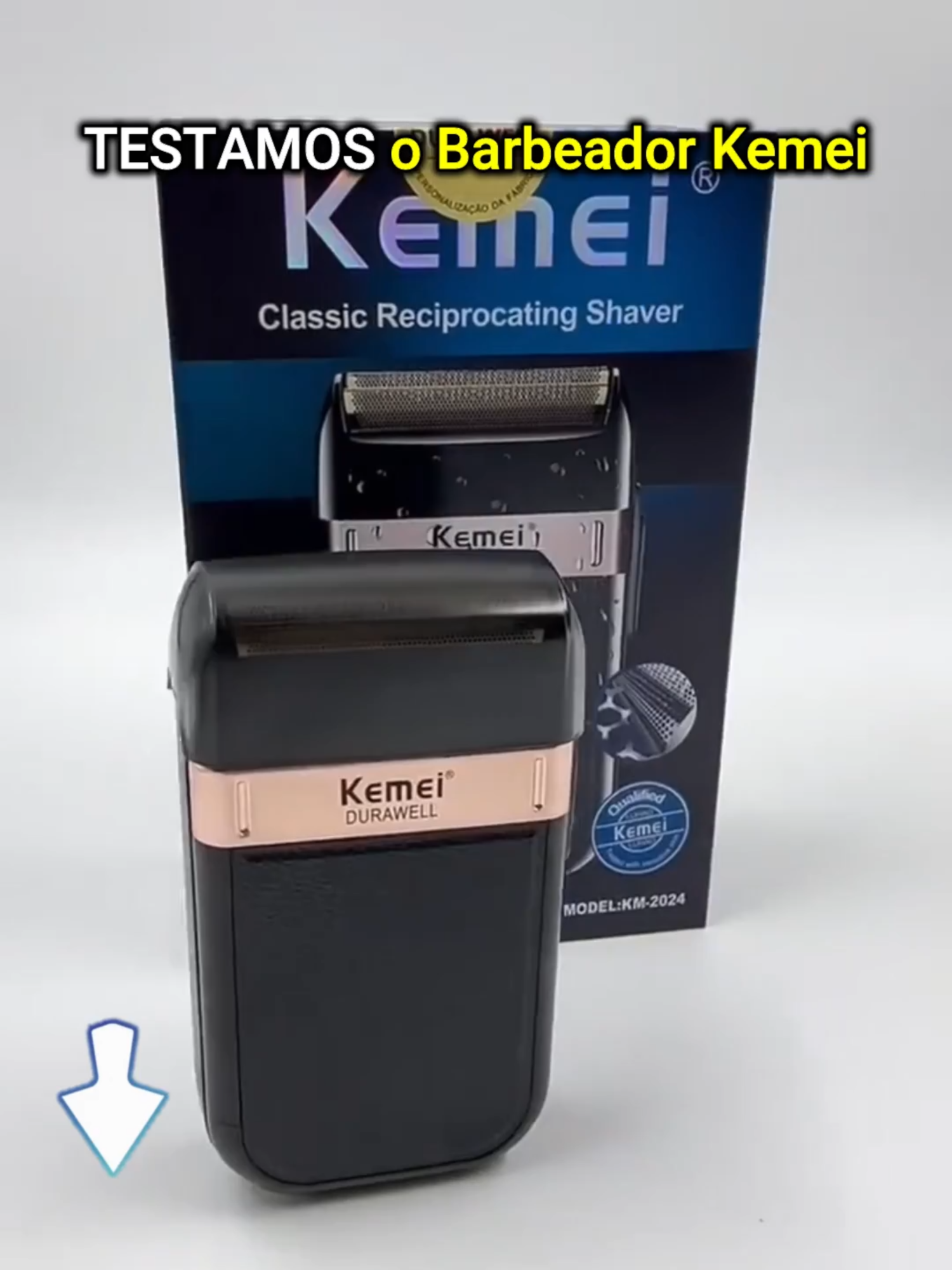 Barbeador Elétrico KEMEI Classic Shaver 3 em 1, sem fio, recarregável e Bivolt #TikTokShopChegou #tiktokshop