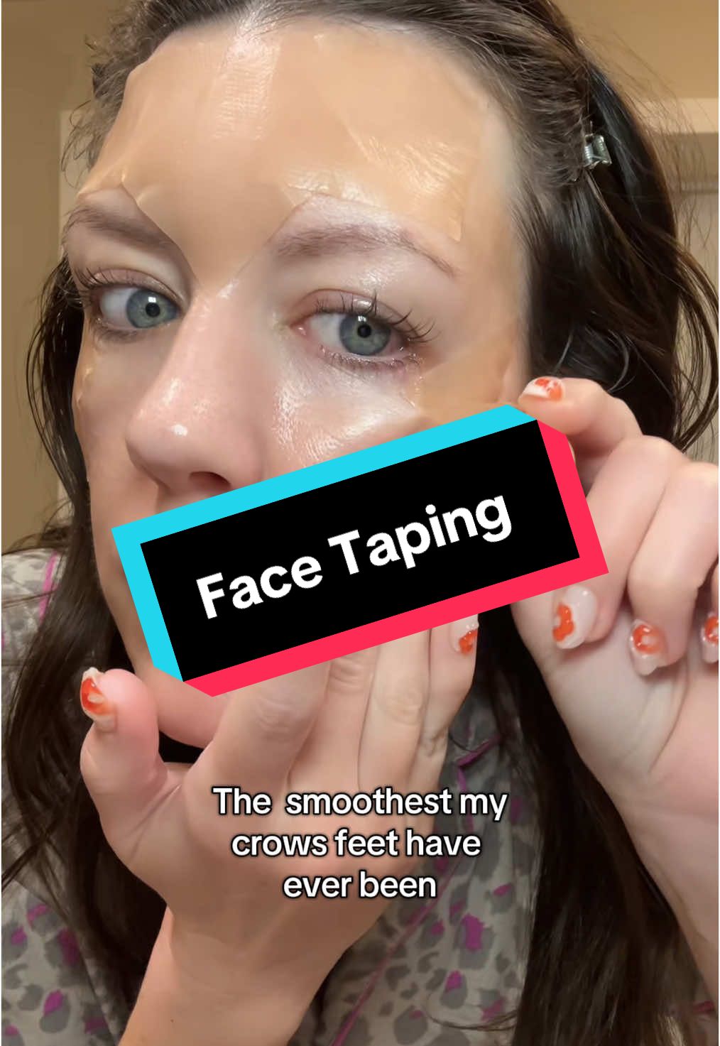 The tapes work so well with skincare #wrinkles #facetaping #elevenlines 