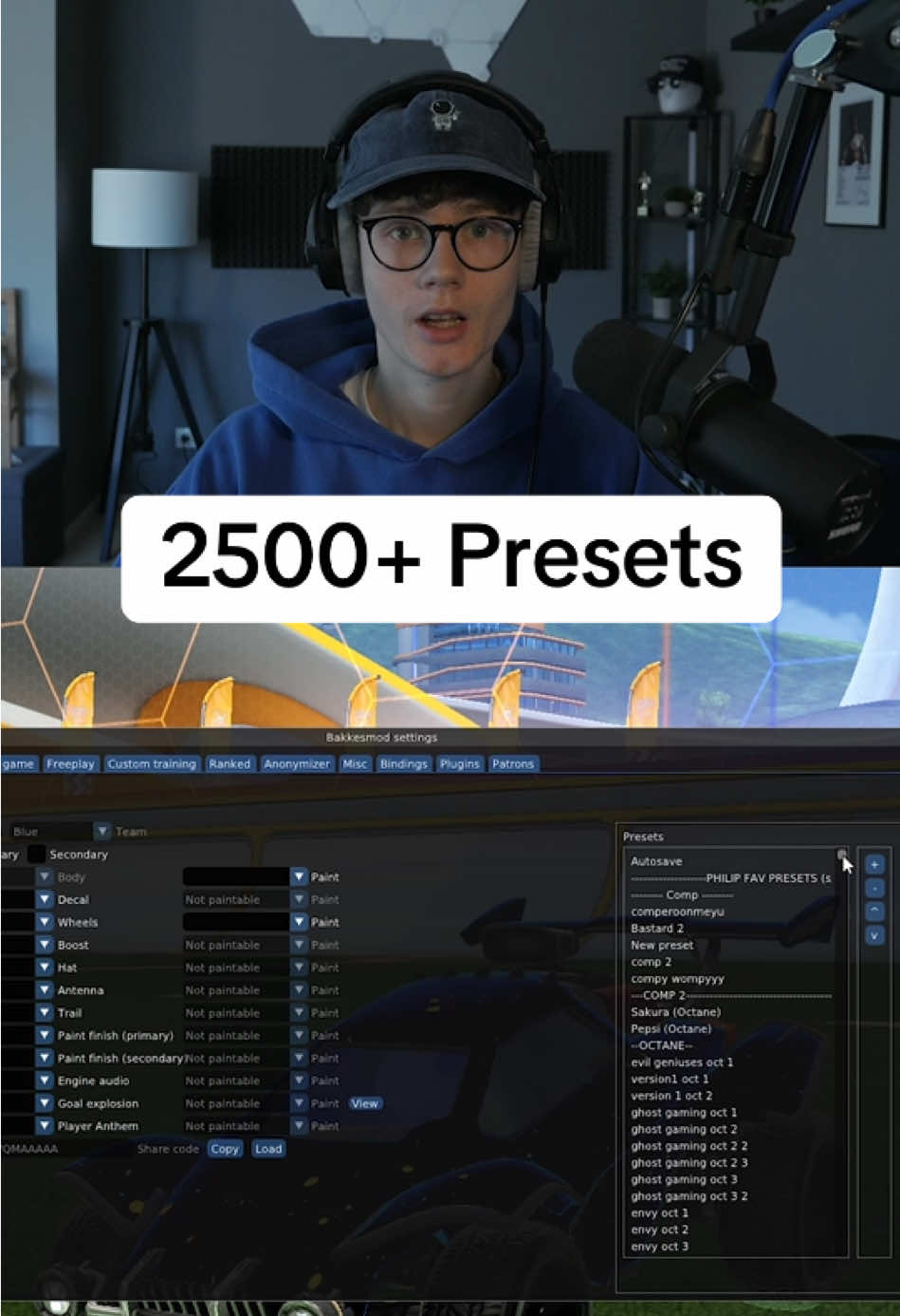 2500+ bakkesmod preset file #rocketleague #rl #fyp #bakkesmod 