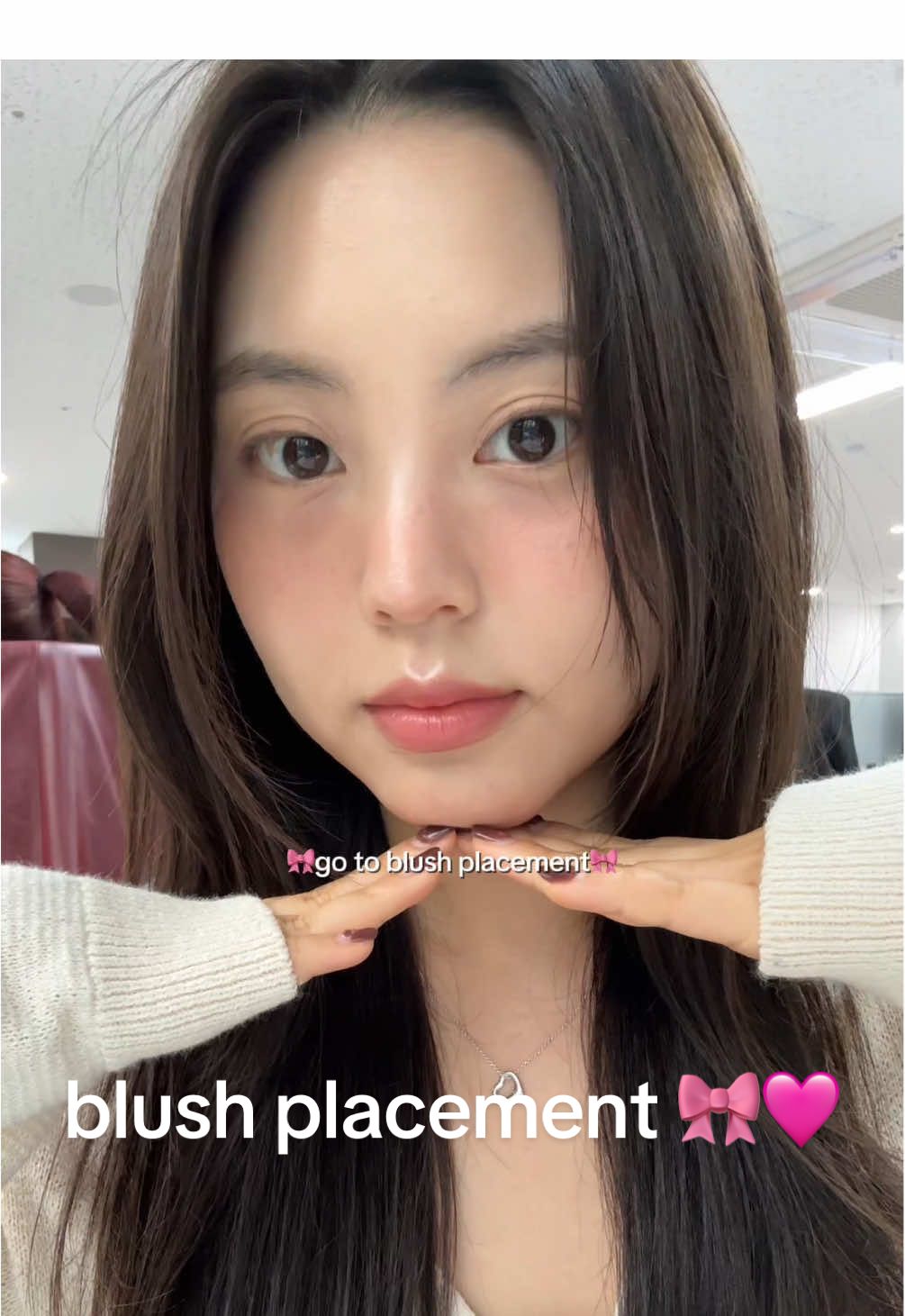 Are there any other unique places you apply blush ?? 😛💗💗 #blushhack #rhode #kbeauty #kbeautymakeup #blushtrend 