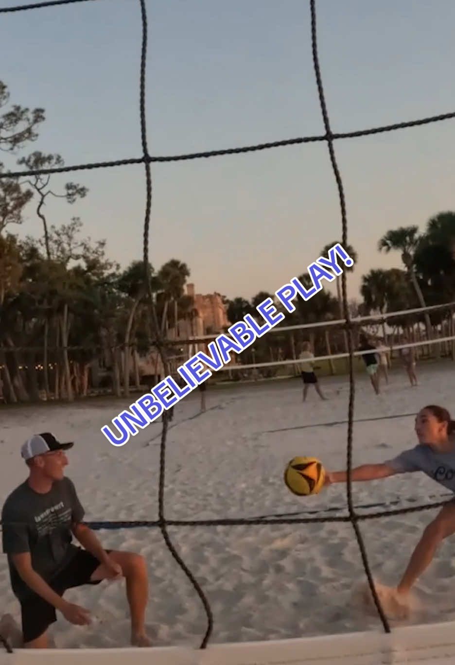 UNBELIEVABLE PLAY!! #volleyball #beachvolleyball #sports #beach #pov #povs #satisfyingvideo #gopro #fyp #viralvideo #trending #compilation #volleyballplayer #wilson #sunset 