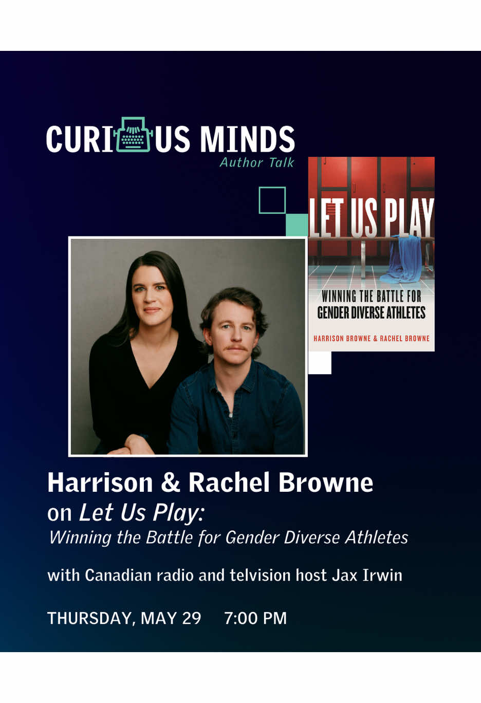 Babys first book launch week! 🥹 Let Us Play comes out May 27th!  Incase you haven’t heard my sister Rachel Browne and I wrote a book! Over the course of the last few years we’ve been busy researching, writing and interviewing folks from all over the world about a topic near and dear to my heart - sports.  Sports have influence my life more than anything and the thought of individuals being barred from experiencing the joys, friendships and lessons sports can provide lights a fire under me.  Inclusion for gender diverse athletes is one of the most controversial topics in today’s society. Please join us as we dig deep into the ramifications of misinformation while also shedding light on this resilient group of people that I am proud to call myself on of.  We will be speaking at Hot Docs Theatre May 29th in Toronto hosted by @Jax! We can’t wait to celebrate with you all.  As always - thank you for your support of all my endeavours. From sports to filmmaking now to becoming a published author… 🤯 It means a lot to have you all in my corner.  🏳️‍⚧️💙🫶🏻 #letusplay