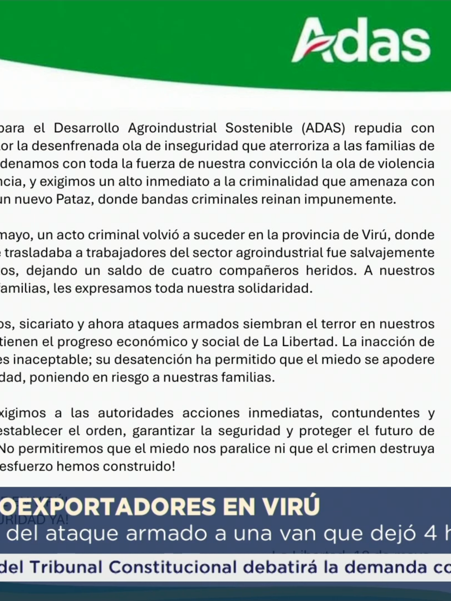 #EnVivo Sicarios atacaron agroexportadora en Virú – La Libertad