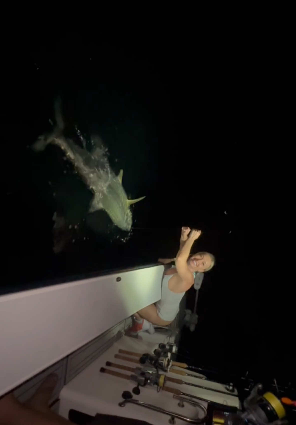 My biggest tarpon landed 🙌 I think we might be the same size 😅🎣👀 Fishing for silver kings is so much fun!! #fishinglife #fishing #foryou #fishingtiktoks #girlswhofish #fishingadventures #boat #fishingtrip #floridakeys 