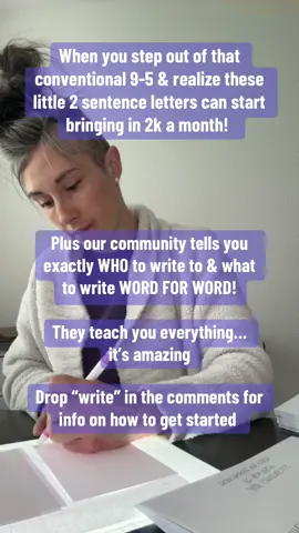 No clocking in & you write from anywhere! If I can do this as a working momma of 3… trust me you can too!  #letterwriting #letterwritingsidehustle #bestsidehustle #workathome #extraincome #mailboxmoney #momlifehustle #workingmoms #workfromhomemom #moneymakingideas #onlinesidehustle #sahmsidehustle #sidehustlesuccess 