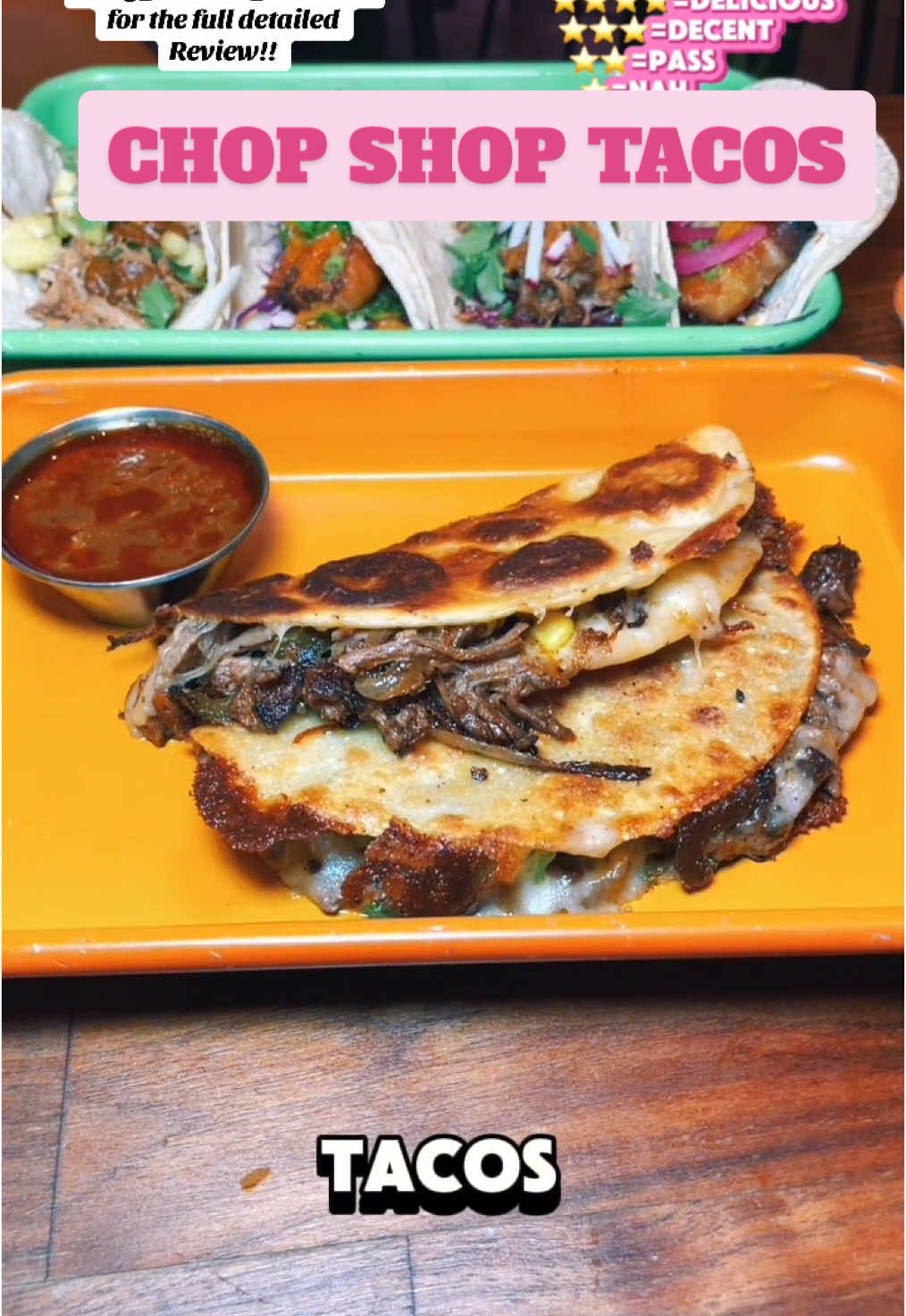 @Chop Shop Taco #bigschlimsreviews #tacotuesday #californiaburrito #shrimp #pork #chickens #nachos #chorizo #margaritas #goodeats #dmvtiktok #dmvfoodie It’s been a while since I did a Taco Tuesday post. So when I saw this spot on my timeline, I pulled up!! A old church, garage, & possible chop shop, this spot has been made into a bar/eatery!! Let’s GO! . Where I am: @chopshoptaco . Location Reviewed: 1008 Madison Street, Alexandria VA. . Items Reviewed: STAMP!! Their Miranda’s Mocktail ($5 with pineapple simple syrup, agave, & bubbles). Refreshing, & fresh!! STAMP!! Their Gasolina Margarita ($9-Happy Hour price with brandy in it). Drink responsibly!! That’s it. LIKE THAT!! Their Nachos ($7-happy hour price with jalapeno, Cotija cheese, tomato, onion, aioli, & chicken). Well marinated chicken, with tasty toppings!! STAMP!! Their Frito Pie ($6.50-happy hour price with pickled onions, shredded cheese, chili beans, cilantro, salsa, aioli, & chorizo). Get this!! I’m getting this again!! That’s it. STAMP!! Their Chips & Guac ($13.50 with a chipotle crema, radish, scallions, & cilantro in the guac, Tajin, & a salsa for the tortilla chips). Fresh guac, & house made chips!! DELICIOUS. Their Slow Roasted Pork Taco ($4.50 with ancho-guajillo salsa, & pineapple pico de gallo). Good, it just needed some more flavor. STAMP!! Their Braised Brisket Taco ($5.50 with radish, brisket, & salsa rosa). Tender brisket, & mild salsa!! LIKE THAT! Their Chicken Fried Steak Taco ($5.50 with red cabbage, salsa verde, red chimichurri, & scallion). Spicy hot, & tasty!! STAMP!! Their Pork Belly Taco ($5.50 with glazed pork belly, red cabbage, pickled red onions, scallion, & cilantro). Crispy, fatty, sweet, & spicy…I got 2 of these!! STAMP!! Their Fried Shrimp Taco ($5.50 with red cabbage, chipotle crema, aguacate salsa, & cilantro). Crispy, meaty, tasty!! DELICIOUS. Their California Burrito ($14.50 with carne asada, fries, guac, pico de gallo, salsa, peppers, onions, scallions, cilantro, & cotija cheese). Everything was here, I just needed some kick!! STAMP!! Their Grilled Street Corn ($3 with cotija cheese, Tajin, & an aioli). Corny, & tasty!! . Customer Service: On Point . Parking: Rough. . Recommendations: That pork belly taco is IT!! . Accessibility: It’s wheelchair friendly, & it’s differently abled persons friendly. ⭐️⭐️⭐️⭐️⭐️=STAMP ⭐️⭐️⭐️⭐️➕=LIKE THAT ⭐️⭐️⭐️⭐️=DELICIOUS  ⭐️⭐️⭐️=DECENT ⭐️⭐️=PASS ⭐️=NAH #Bigschlimsreviews