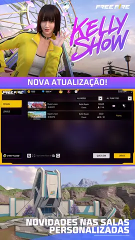 Cartões de Sala? Esquece! Agora vocês podem criar as salinhas na faixa, tropa! Junte o squad e bora jogar! 🔥 #FreeFire #FreeFireBrasil #Solaraff #NovoMapaFF #AtualizacaoOB49 #Kelly#FalaFreeFire
