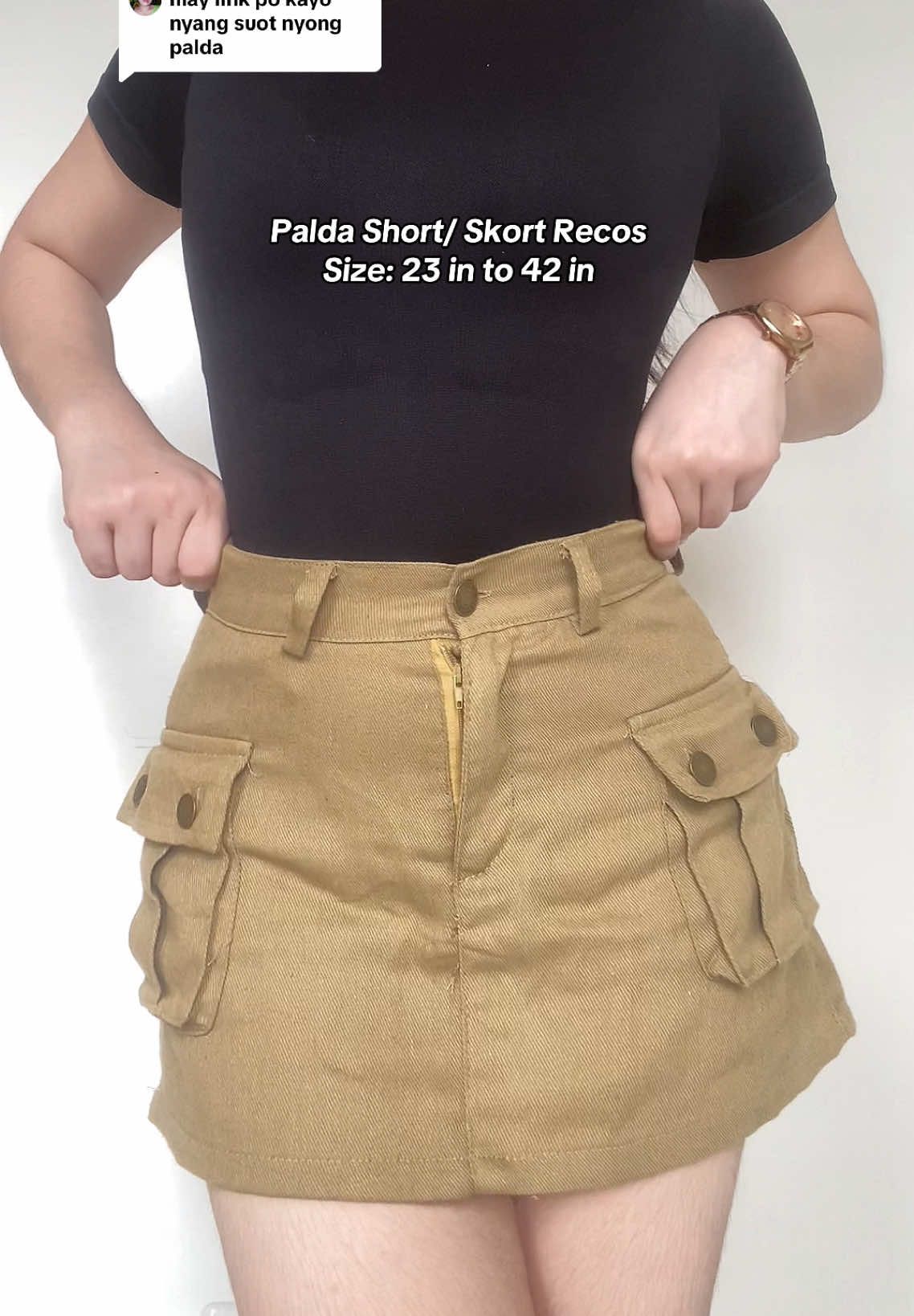 Replying to @MomieMaiii available from size 23 inch to 42 inch 🫶🏻 skort plada short! Check out. Na 💗 #paldashort #skort #skortoutfit #cargoskort 