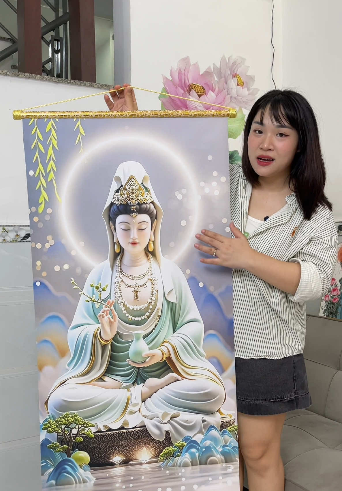 Tranh lụa Quan Thế âm 