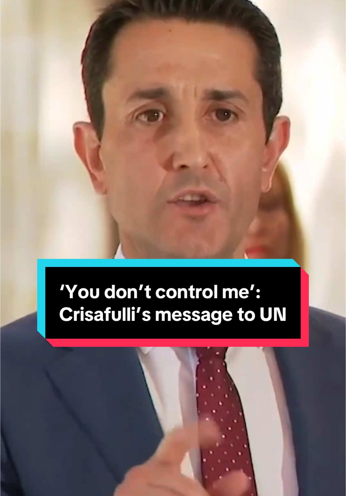 Replying to @anaaldridge898 Queensland Premier David Crisafulli responded to the United Nations' criticisms of our state's approach to youth crime, saying he was accountable to Queenslanders, not them. #crisafulli #davidcrisafulli #qldgovernment #unitednations #qldpols 