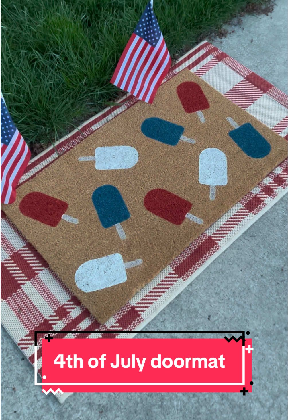 Party in the USA 🇺🇸  Melt your popsicle doormats! 😍 Shop for your FAV red, white, and blue doormat on my website in my “4th of July” doormat collection! 🎆 #doormat #diydoormat #DIY #4thofjuly #4thofjulydoormat #doormats #SmallBusiness #homedecor #diycrafts #crafts #art #customdoormat #decor #redwhiteandblue #handmade #4thofjulydecor #summervibes  