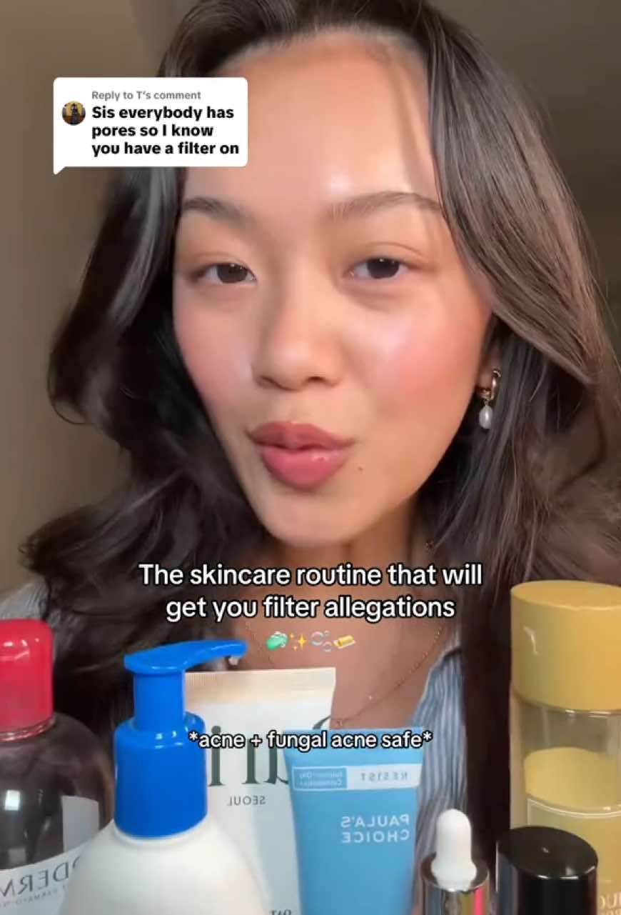Replying to @T my updated day + night skincare routine ✨✨✨ THE BEST  #skincareroutine #clearskin 