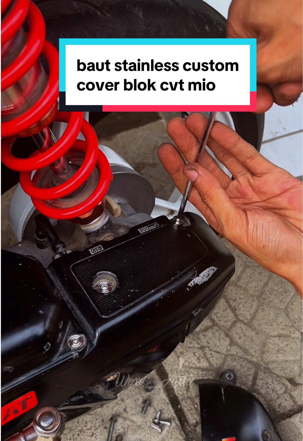 baut stainless custom buat cover blok cvt mio. #bautstainless #bautstainlesscustomhandmade #coverblokcvtmio #modifikasi #mio #miosporty #5tlgank🚀 