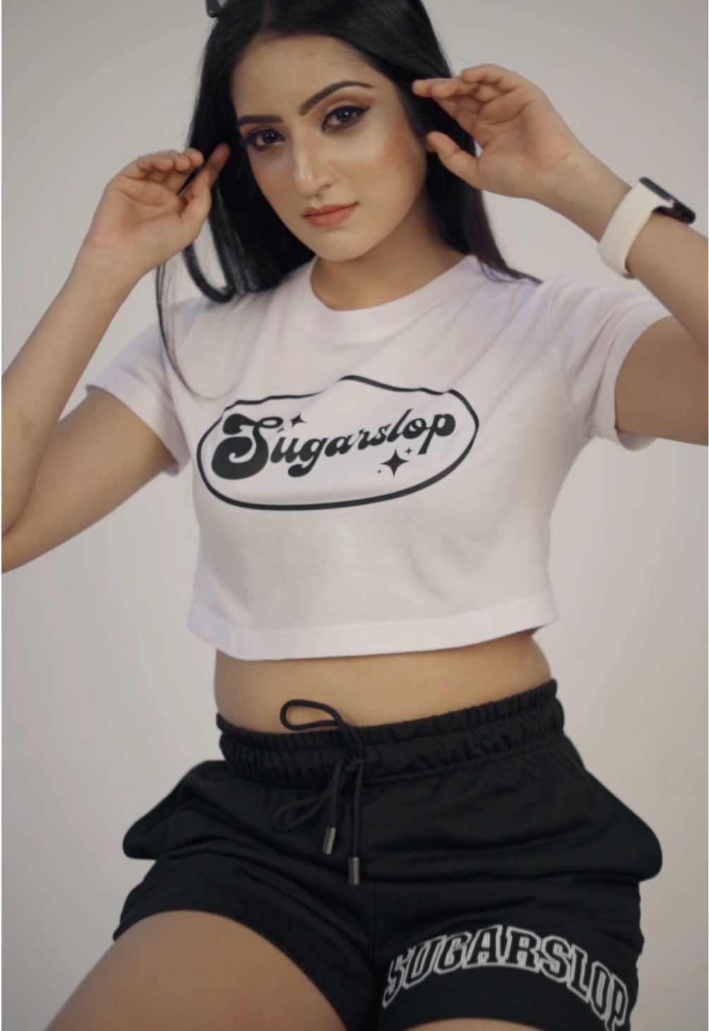 Sugarslop Mock neck crop tee. Buy Now Link in Bio 🚨 #onemillionaudition #fypシ #edit #viral #trends #fyp #dance #tshirt #croptop #croptee @piyumali.edirisinghe 