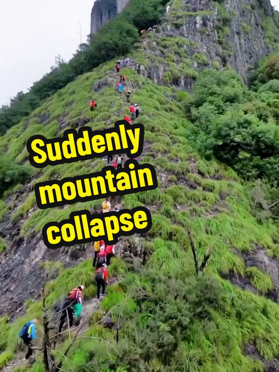 Suddenly mountain collapse in between but thanks God people survived .  .  .  .  #tik_tok #survived #disasters #universe #tiktok #earthquake #tiktoknews #viral #destruction #ai #fyp #