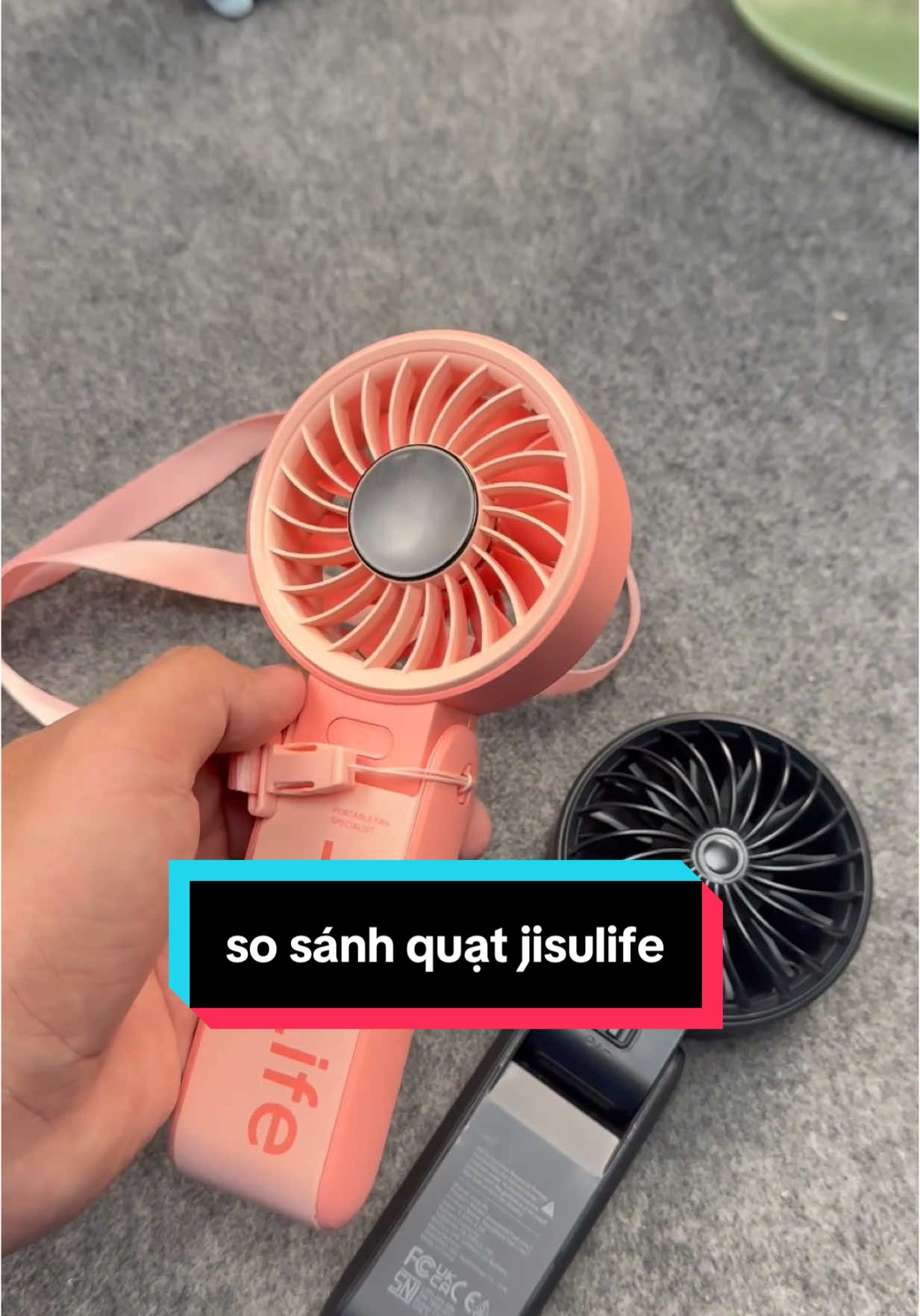 So sánh quạt jisulife pin 3k6 và pin 5k #review #kienreview 