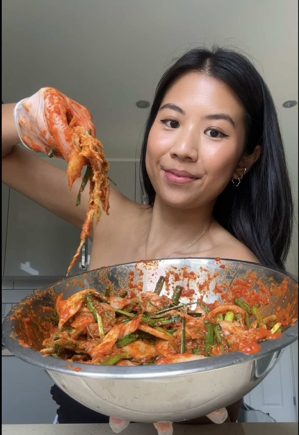 Homemade napa cabbage kimchi 🥬 full recipe on my blog daigasikfaan.co  #kimchi #kimchirecipe #homemadekimchi 