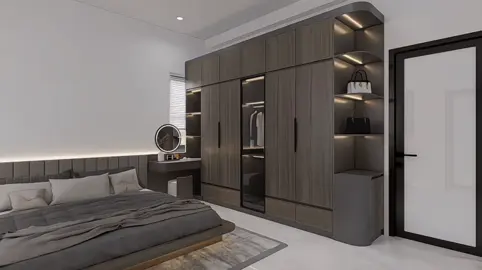 Thiết kế phòng ngủ đẹp,điểm nhấn là chiếc giường bay kết hợp tủ áo màu gỗ sang trọng hiện đại #xuhuongtiktok #nhadep 