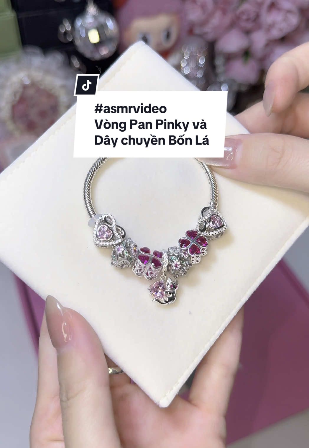 Vừa pink vừa blink 💝👌🏻 #vongtay #daychuyen  #botrangsuc #s925silver #s925 #packanorderwithme #packingorders #goihangchokhach #goihang #asmr #asmrsound #trangsucbac #jewelryvietnam 