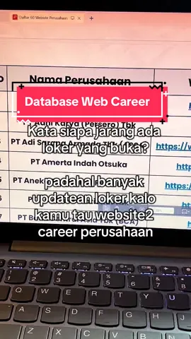 banyak tau website2 career perusahaan yang sering update lokernya2 dan banyak yang gatau, kalo kamu mauu bisa langsung cek di Link bio ya!#ebook #ebooktiktok #jualebook #ebookwova #offering #career #careeradvice #careertiktok #loker #lowongankerja 