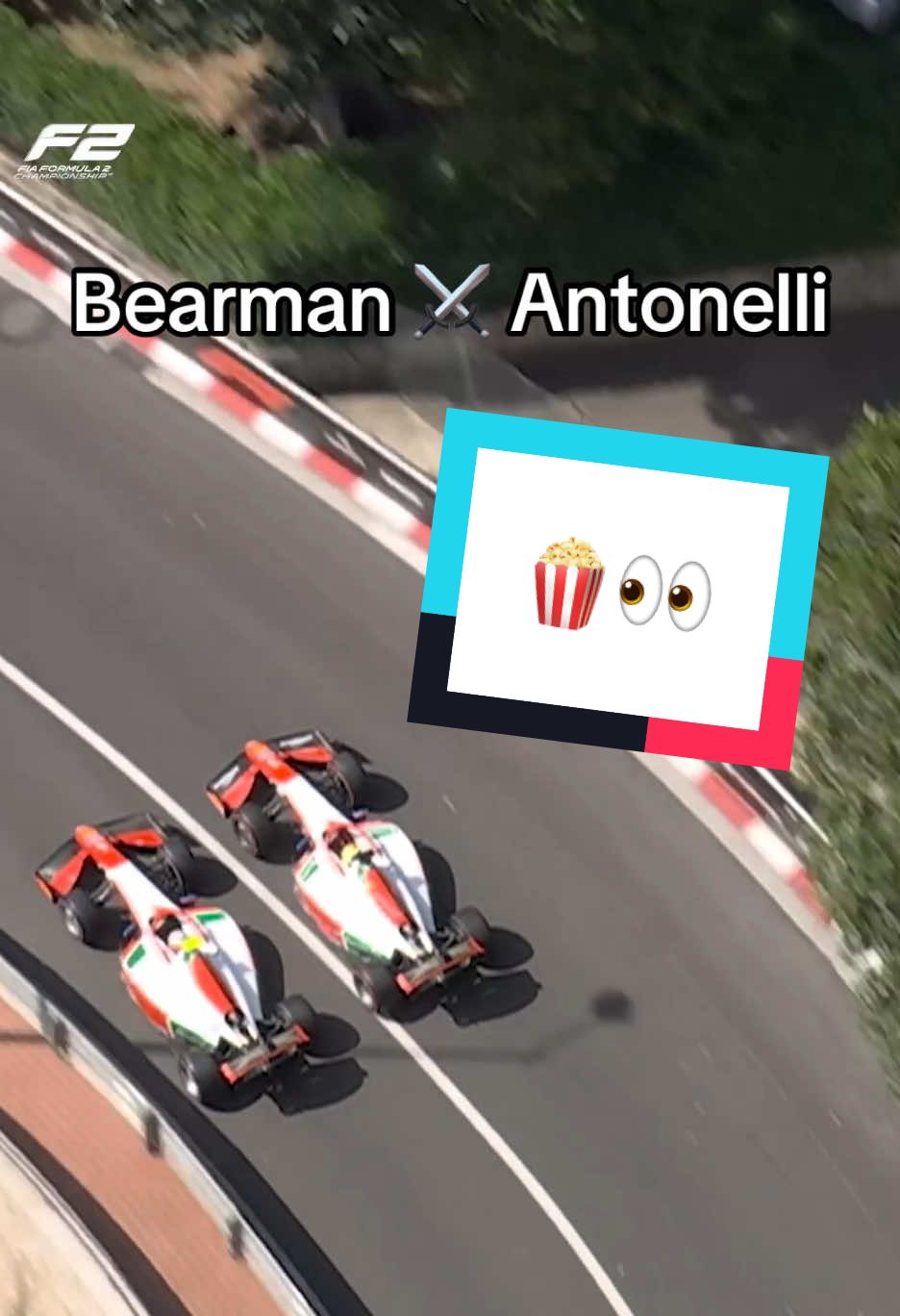 grab the popcorn! 🍿👀 #f2 #formula2 #roadtof1 #f1 #monacogp #olliebearman #kimiantonelli  