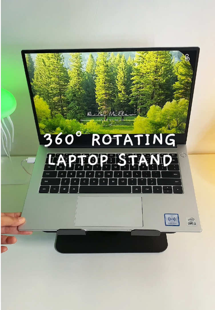 Foldable laptop or tablet stand #laptopstand #laptopholder #laptopaccessories #rotatingstand #rotatablestand #desksetup 