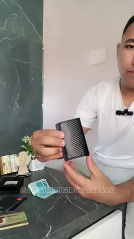 Carteira Masculina Couro sintético Pequena Minimalista Porta Cartão #carteira #cartao #dinheiro 