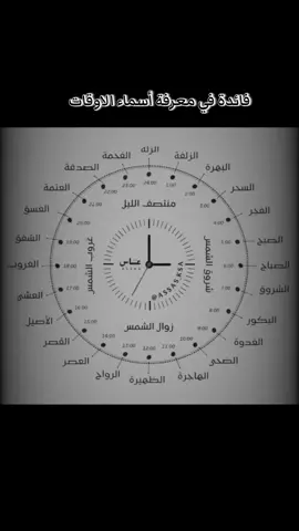 فائدة في معرفة أسماء الأوقات #الاوقات #الوقت #فائدة #كشف_الاسرار #اللغة_العربية #تعلم_اللغات #العلم #اكتشاف #المعرفة #كلمات #حقائق_ومعلومات 