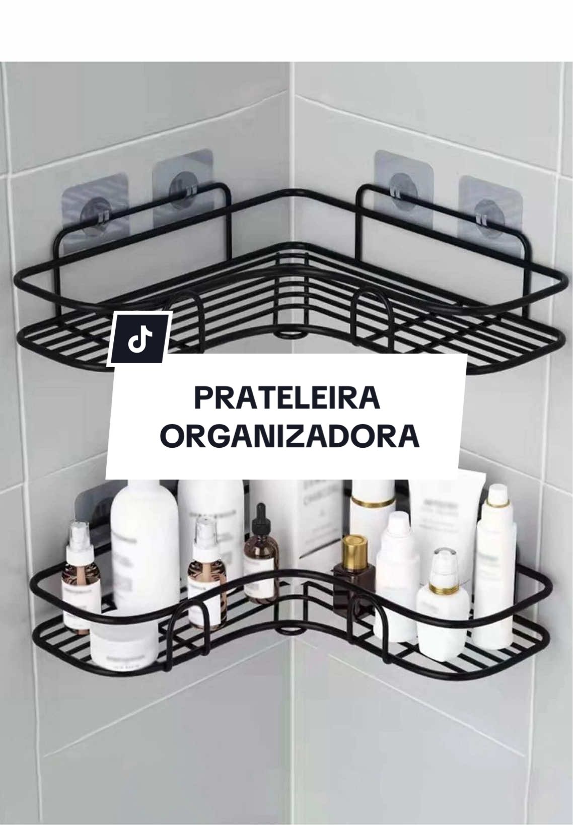 Kit 2 Prateleiras organizadora com Alto Adesivos para parede, Banheiro, cozinha e lavanderia! comente eu “EU QUERO” que te envio o link pelo direct!!!! 🤩👉🏻  #prateleirasuspensa #prateleira #achadosshopee #achadinhos #preçobaixo 