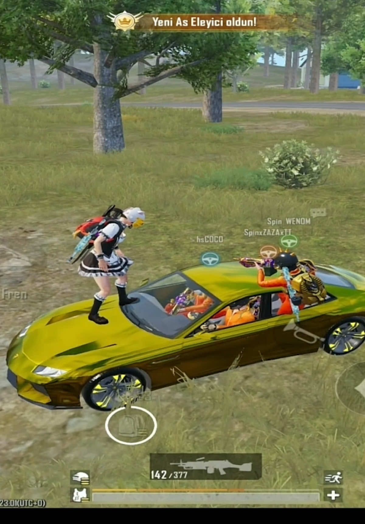 Kız arabanın üstüne çıktı ! 🤷‍♂️ #pubgmnextstarprogram #pubgmobilec8s23 #pubgmobile #spinemrecan 