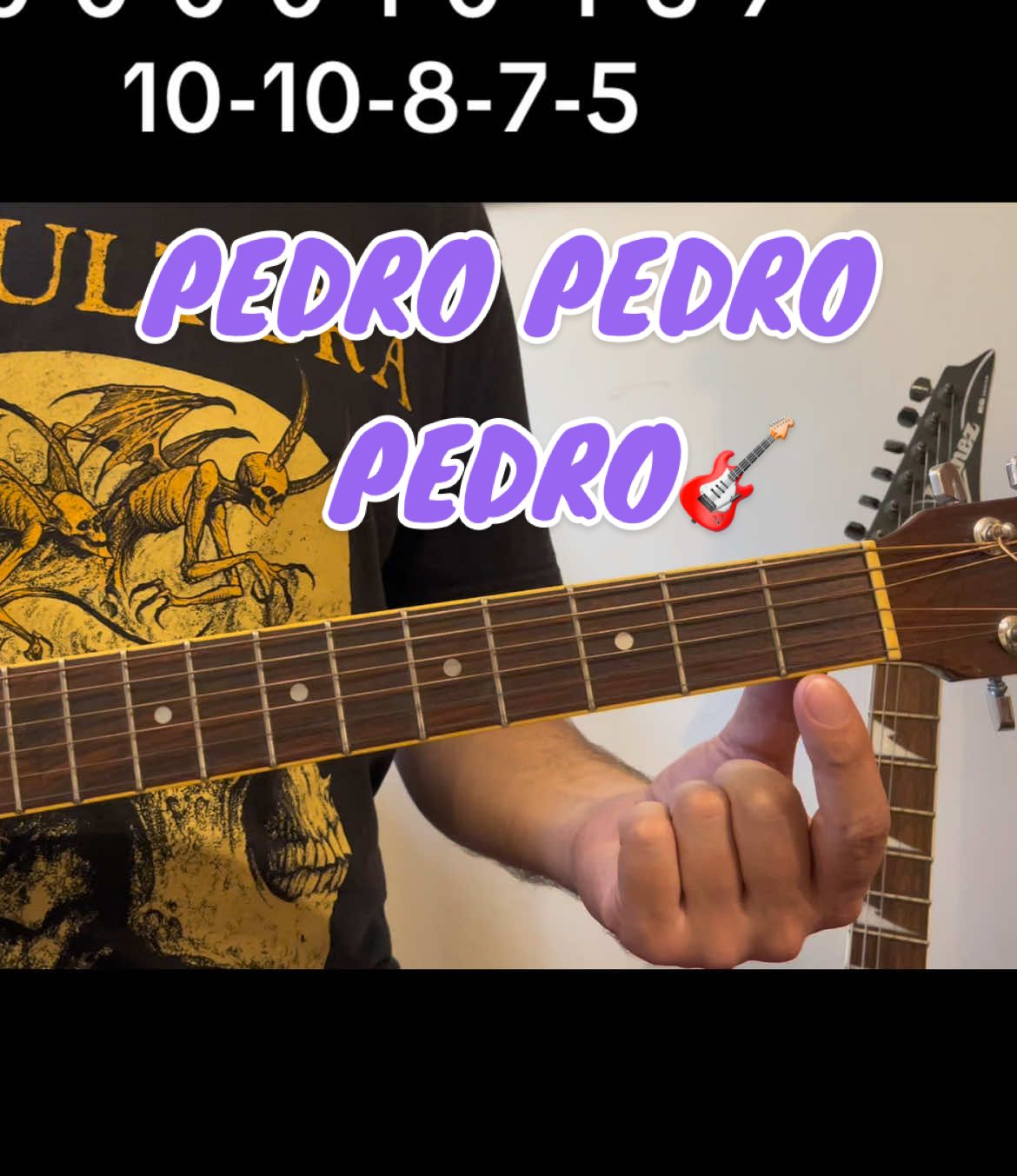 Pedro #tutorial #guitar #beginner #fyp #viral_video #guitartok #guitartutorial #guitarlesson #guitartabs #pedropedropedropedro #pedro #memestiktok 