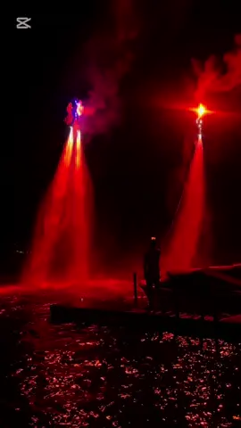 🔥 Night Riders in the Sky 🔥 - - - #Flyboard  #WaterJetpack  #ExtremeSports #Hydroflight  #WaterSports  #Flyboarding #NightShow #seadoo #jetski 
