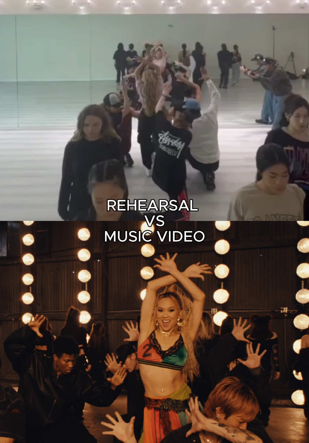 Rehearsal vs Performance! I’m an independent artist and literally so grateful for everyone that pulled up for my debut music video #PRETTYPLEASE #PENGPENG #rehearsalvsperformance 