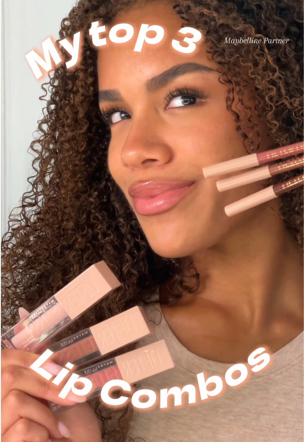 My top 3 fav @Maybelline NY lip combos! Which one do you like best?💋 #maybellinepartner #lipcombo #beautytips #lipliner #lipgloss #liftergloss #makeuptrends #BeautyTok 