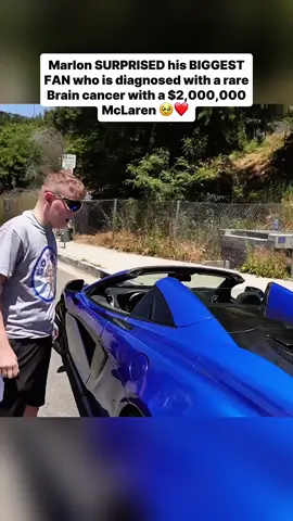 Marlon SURPRISED his BIGGEST FAN who is diagnosed with a rare Brain cancer with a $2,000,000 McLaren 🥹❤️  #marlon #mar3lg #fyp #viral 