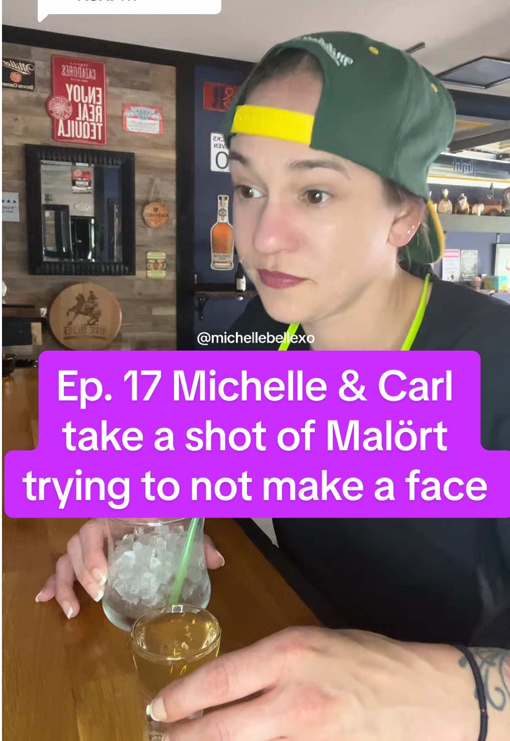 Replying to @Karissa Episode 17 of The Neighborhood Bar series - Michelle and Carl take a shot of Malört #bartender #dontmakeaface #malort #neighborhoodbar 