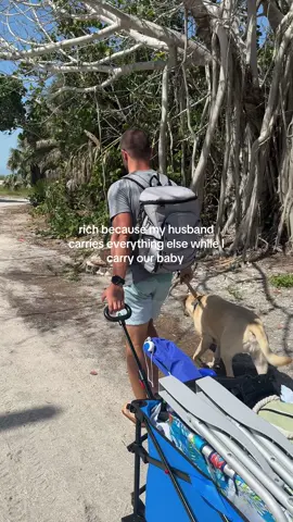 And im not just talking about the beach set up, he carries us in every aspect of our live. He takes care of the home, he takes care of everything else while I focus on raising our baby, he’s our rock 🥹🪨 #familycontent #familylife #newparents #newmom #rich 