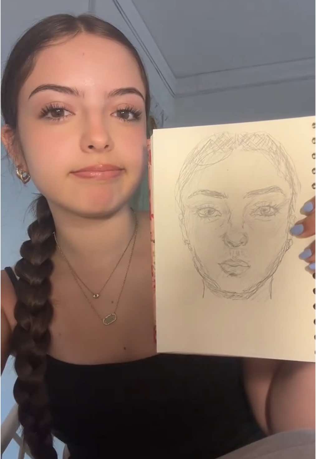 pls ignore my focused face #fyp #viral #drawing #sketch #artist #sketchbook #selfportrait 