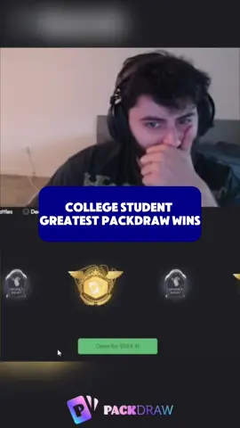 college student greatest packdraw wins #kickstreming #kick #packdraw