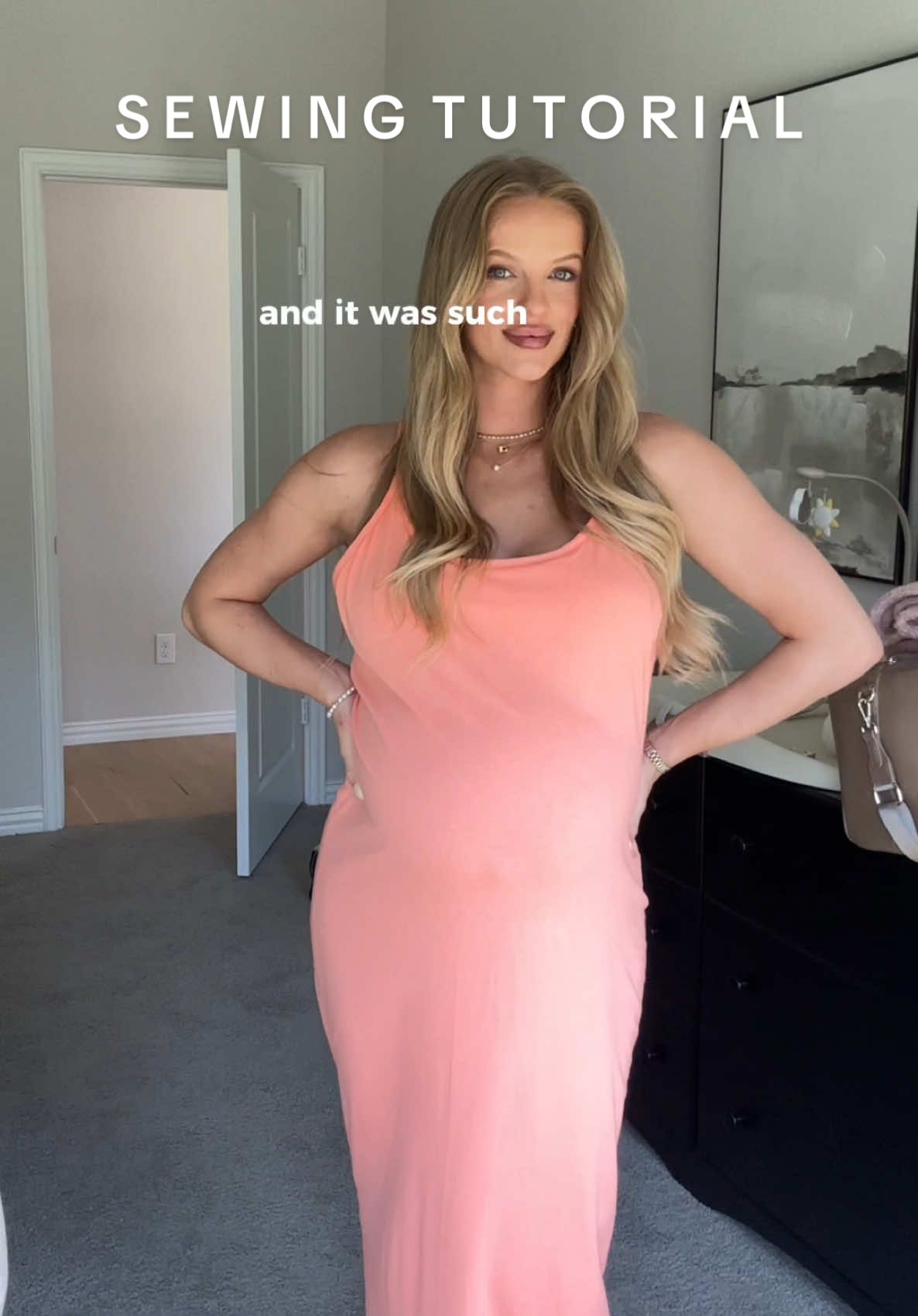 How to make this easy tank dress using Simplicity pattern S3064🧡 Perfect beginner project and so good for summer! Lightweight, comfy, built in bra, and customizable! #SimplicityPartner #summersewing #diydress #sewingtutorial  #sewing #simplicitypatterns #beginnersewing #handmadewardrobe #easydiy #diyclothes 