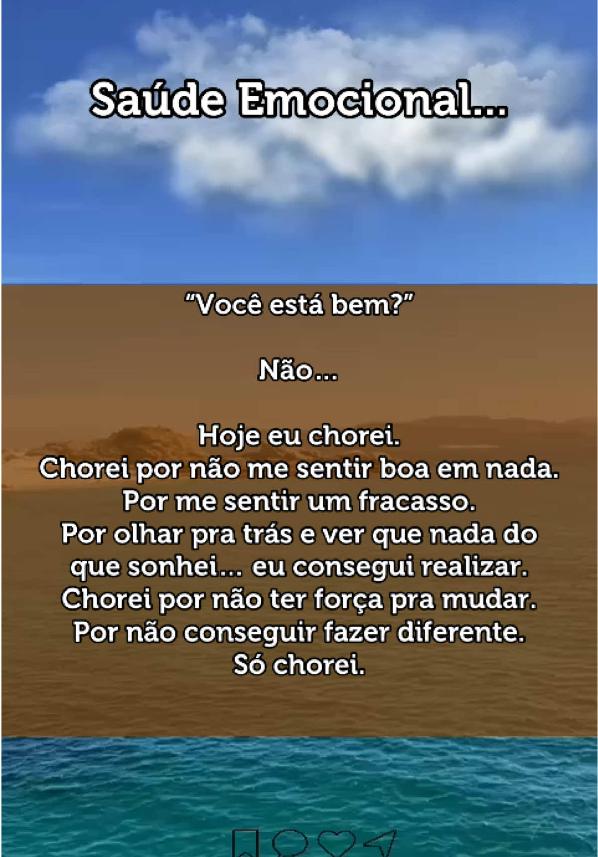 Sabe aquele dia que você não tem resposta… só lágrimas? Tem dias que a gente desaba… e sente que nada tá no lugar. A Saúde Emocional pesa quando a gente se cobra demais e sente que fracassou. Mas a verdade é que até o choro… é uma forma de recomeçar. Cuide da sua Saúde Emocional… ela é mais importante do que qualquer resultado. Comenta aqui “Saúde Emocional” se você já viveu isso… ou salva esse vídeo pra lembrar que chorar também é parte do processo. #saudeemocional #autocuidado #reflexao #reflexaododia 