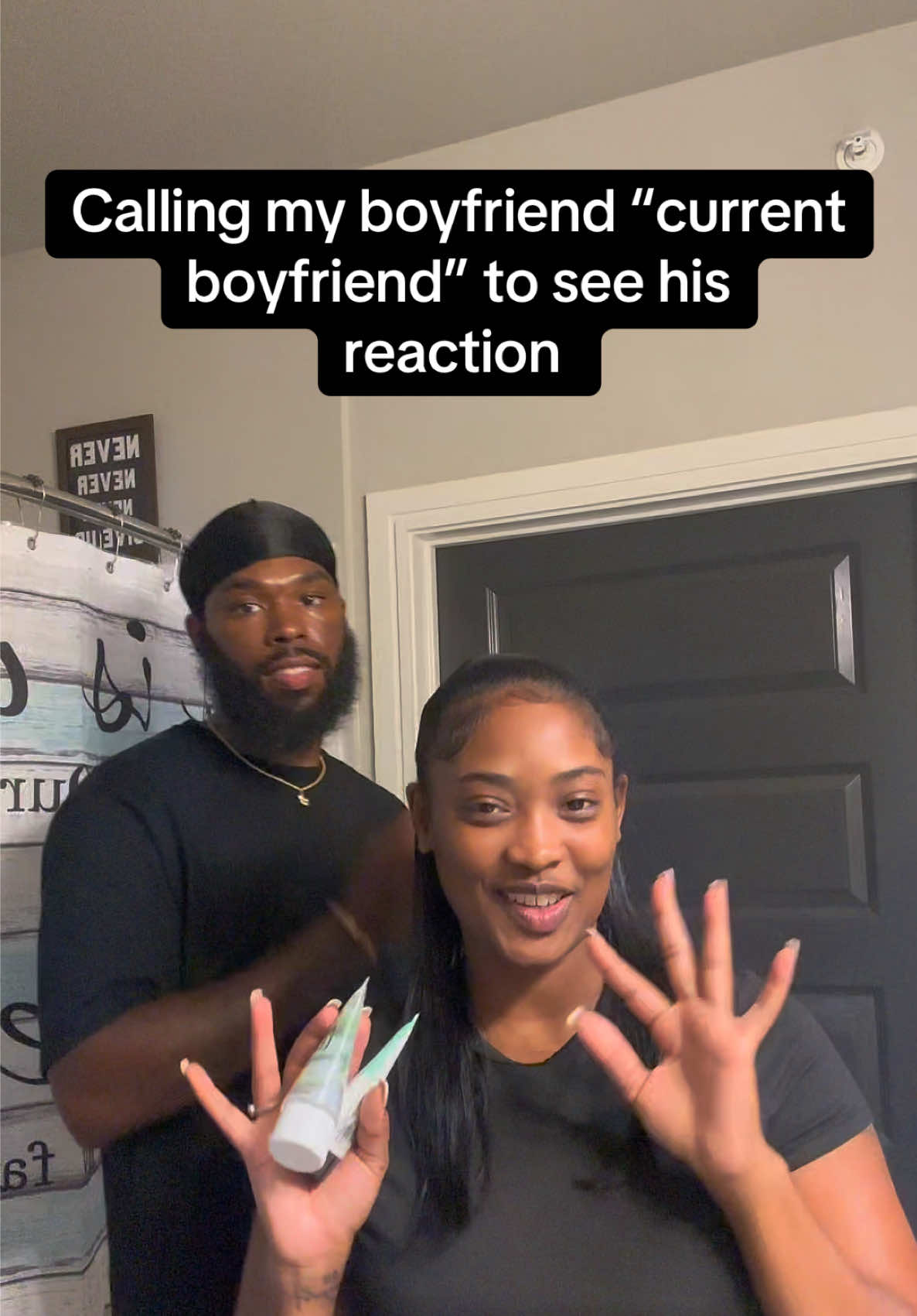 His smile faded so quick😂 @Dollphace Ro 🎀 @Officialjeronngrant_  #fyp #foryoupage #cutecouple #roandj 